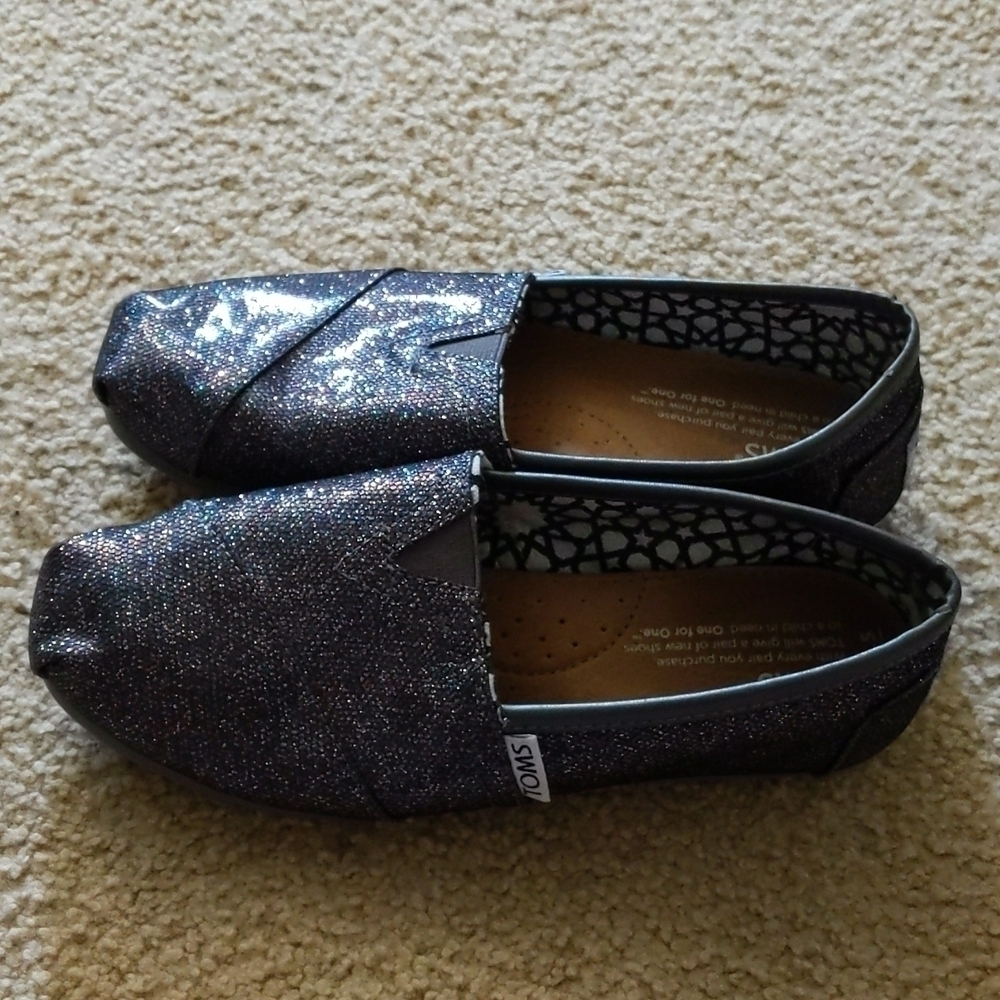 Toms Multicolor Shimmer Glitter Flats Size 5.5 - Picture 4 of 10